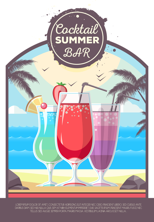summer poster cocktail bar 