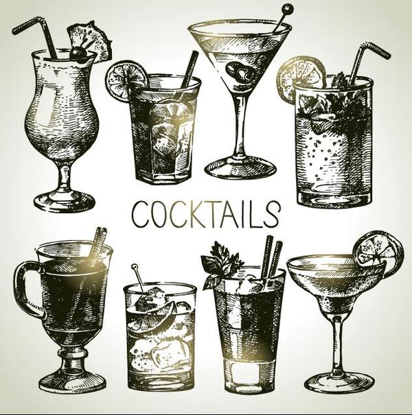 hand drawn Cocktails 