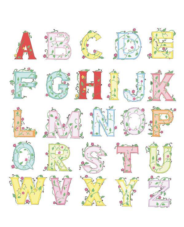 flower colored alphabet 