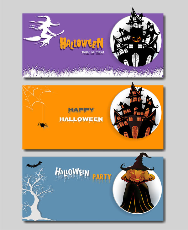 halloween colored banner 