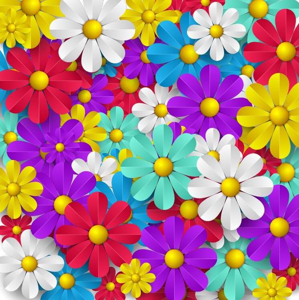 seamless pattern paper flower colored 
