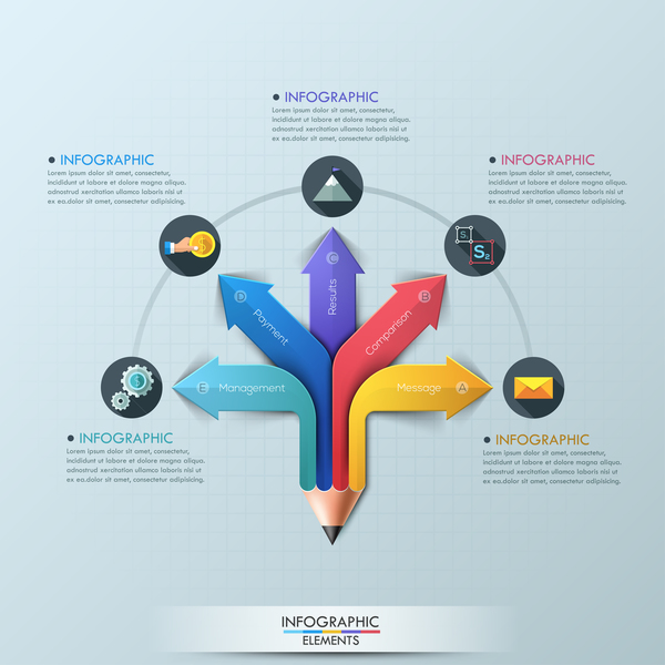 pencil infographic colored 