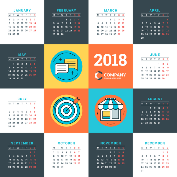 company calendar 2018 
