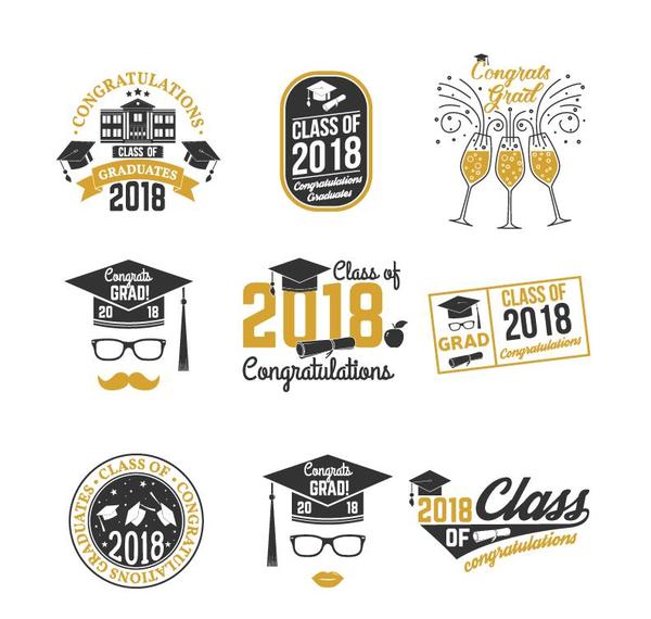labels grad congratulations 2018 