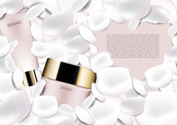 white poster petals cosmetic ads 