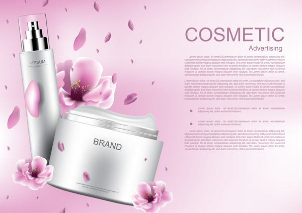 poster pink flower cosmetic advertising 