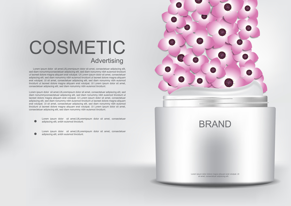 poster pink flower cosmetic advertising 