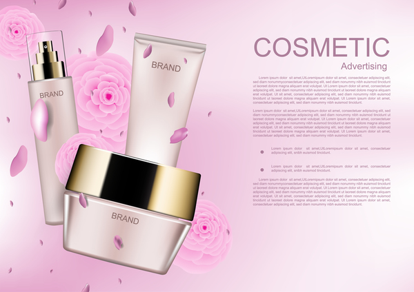 poster pink flower cosmetic brand 