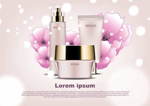 poster pink flower cosmetic brand 