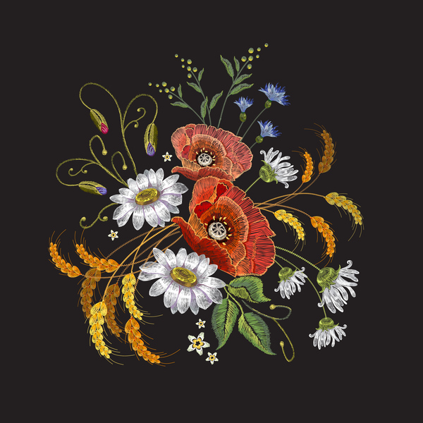 flowers embroidery creative 