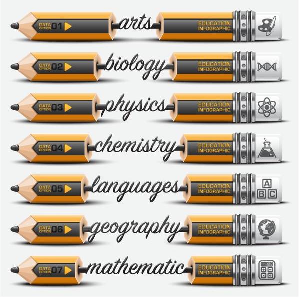 pencil infographic creative 