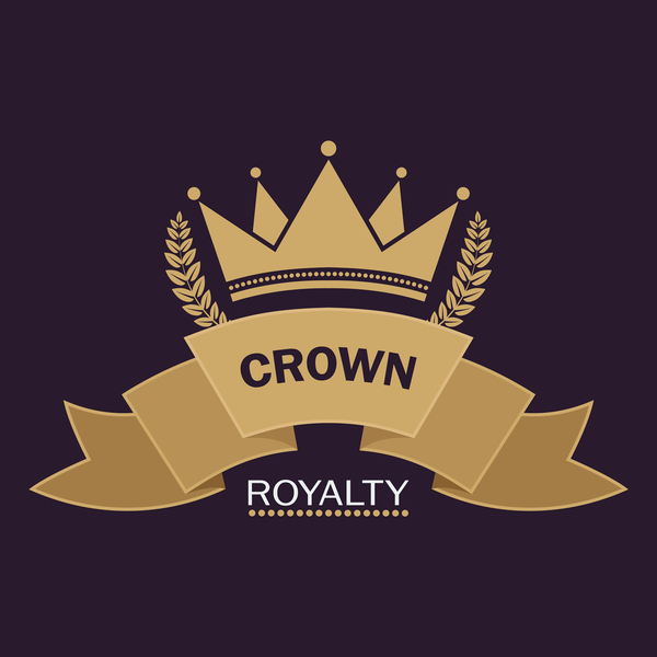 Retro font label crown 