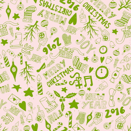 seamless pattern doodle cute christmas 