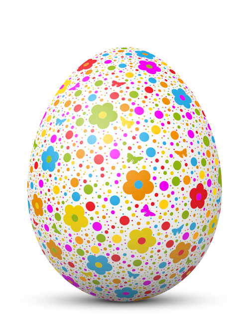 flower egg easter dot cute colored 
