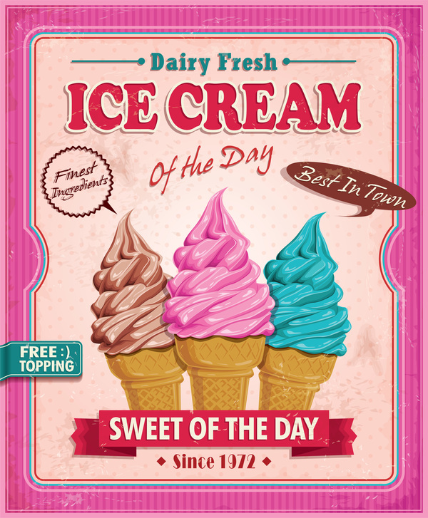 poster ice fresh dairy cream 