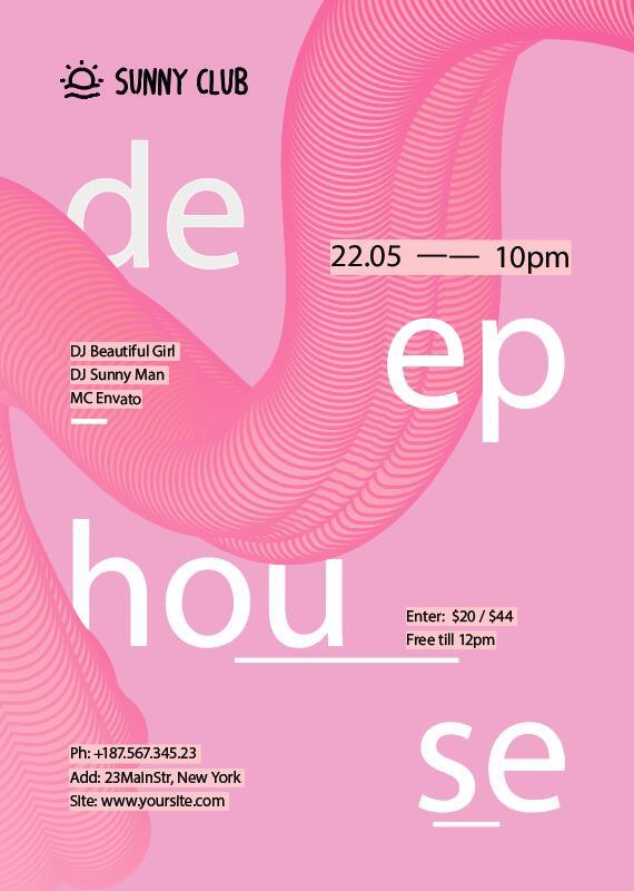 poster party house flyer deep  