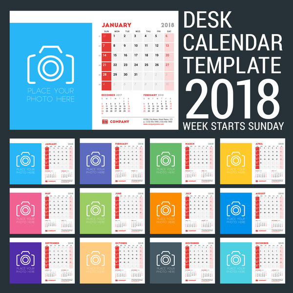 desk calendar 2018 