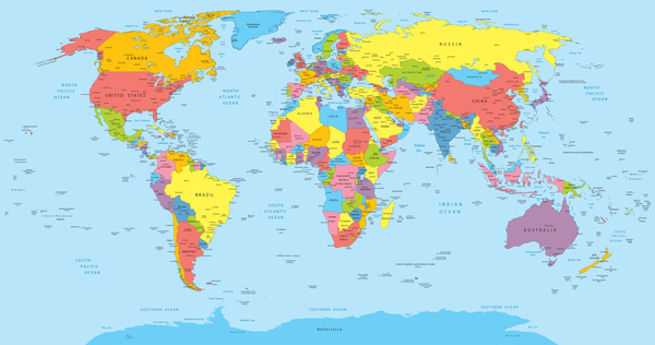 world satellite map detailed  