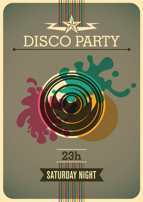 Retro font poster party disco 