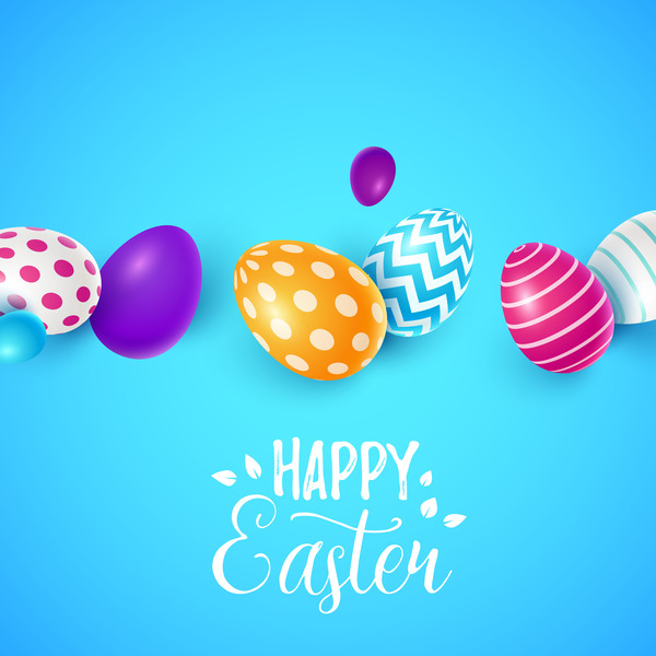 Easter egg with blue backgrounds vector 01 - WeLoveSoLo