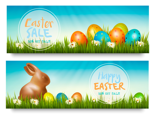 sale easter discount banners 
