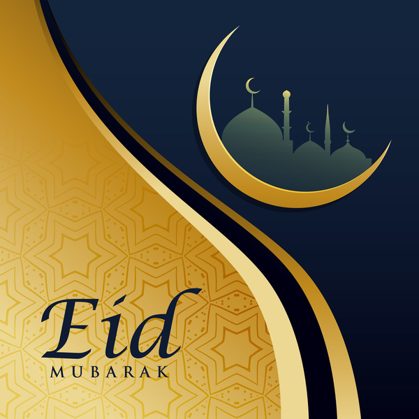 Eid mubarak background with decor vector - WeLoveSoLo