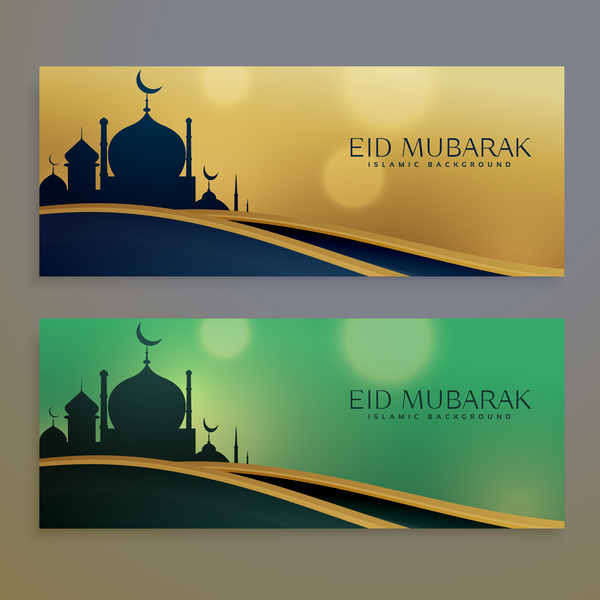 Eid mubarak banners design vectors 01 - WeLoveSoLo