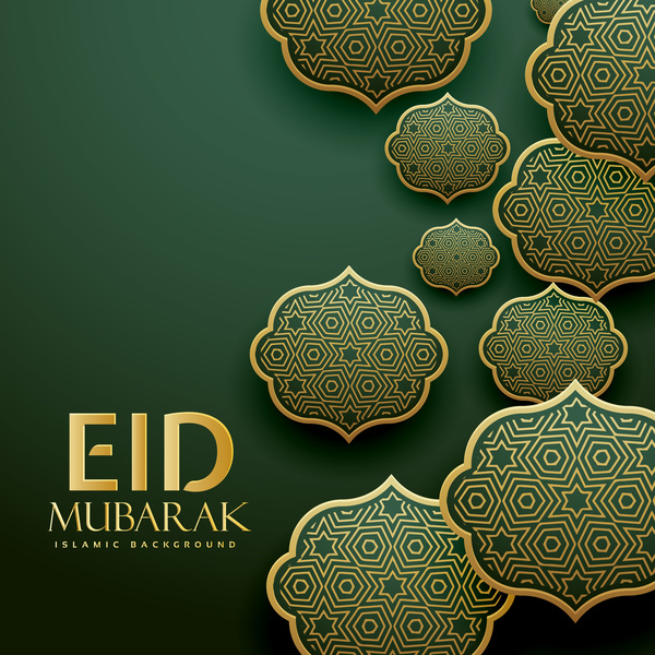 Mubarak labels Eid decor dark 