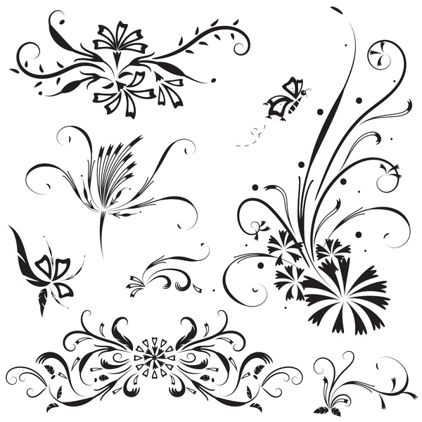 Download Elegant floral ornaments vector - WeLoveSoLo