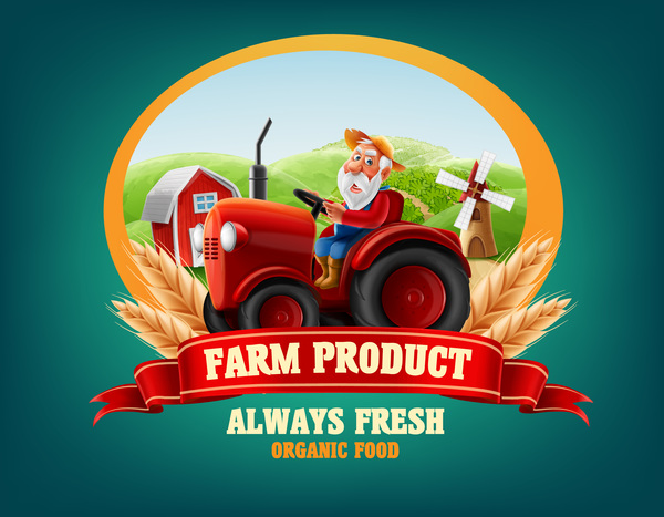 tractor labels farm 