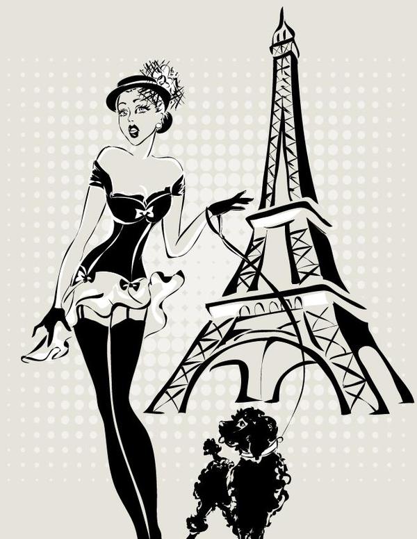 tower hand girl fashion Eiffel 