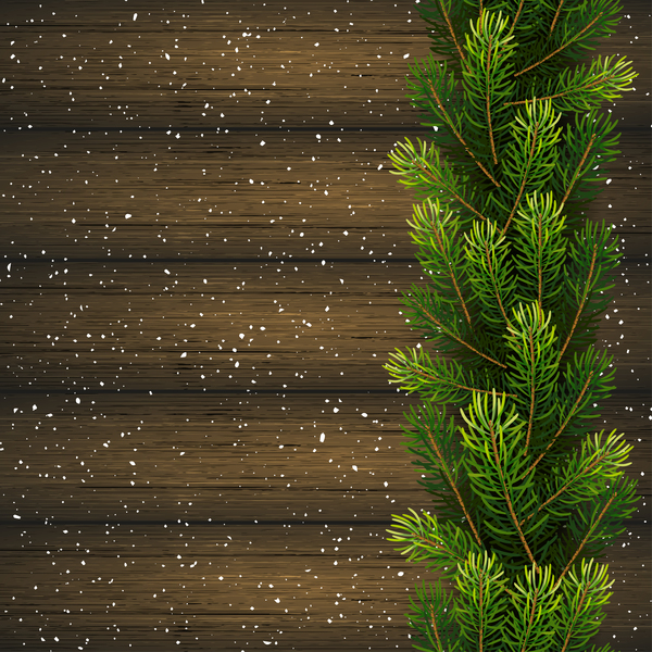 wooden fir christmas branches 