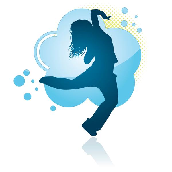 Fitness dance blue silhouette vector material 06 - WeLoveSoLo