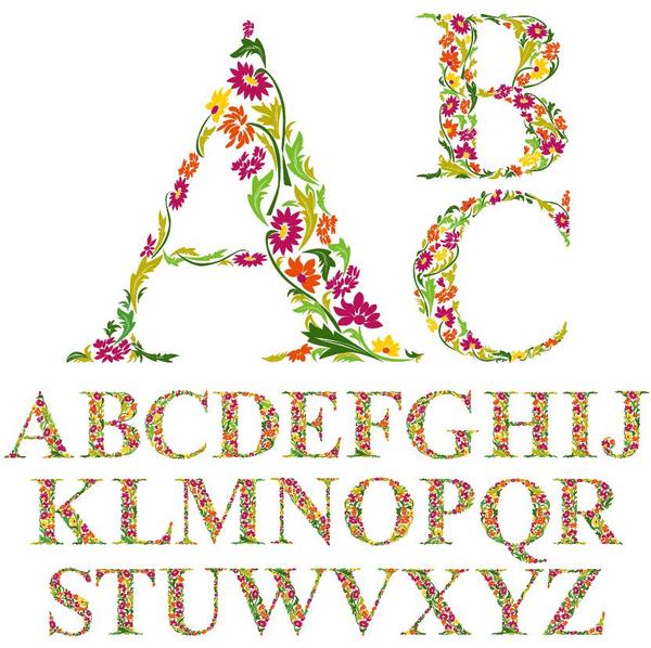 flower decor alphabet 