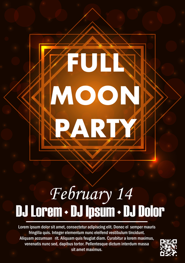 poster party moon full flyer 