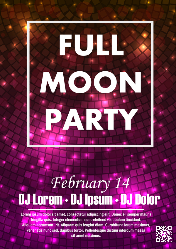 poster party moon full flyer 