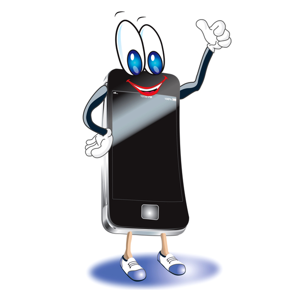 Funny cartoon mobile phone vector 03 - WeLoveSoLo