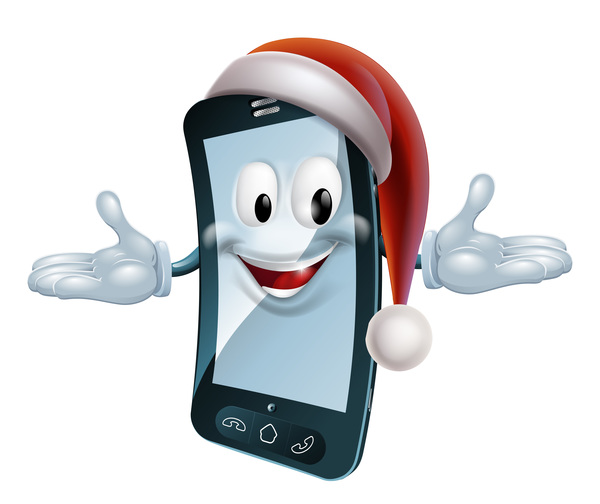 phone mobile hat funny christmas cartoon 