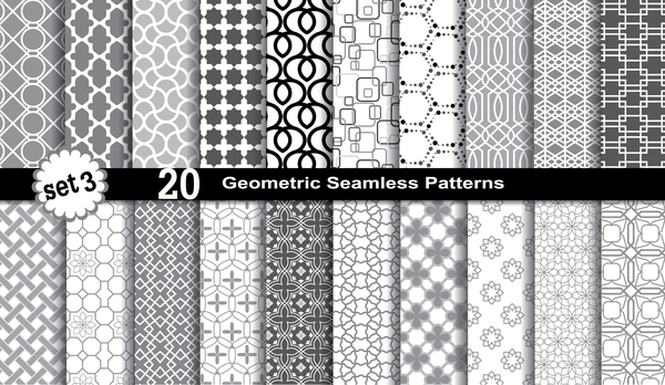 white seamless pattern geometric black 