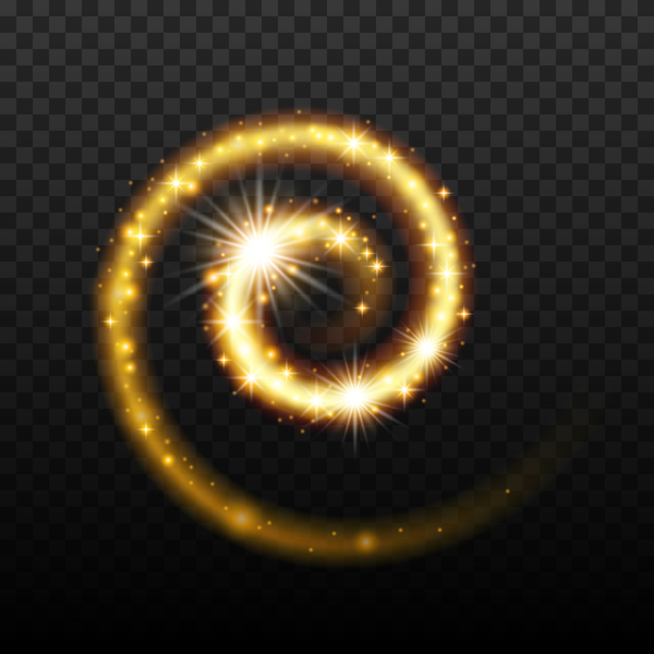 whirl golden glow effect 
