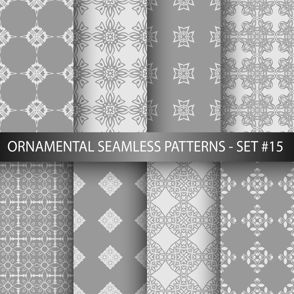 white seamless pattern ornament gray 