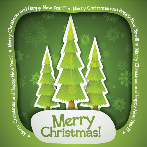 greeting green christmas card 