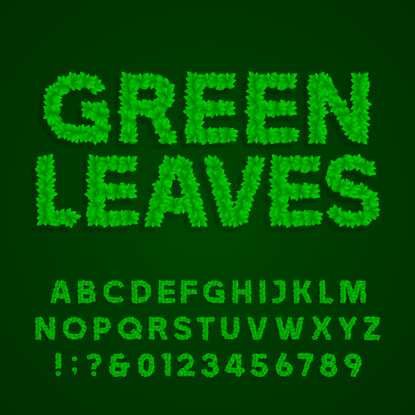 number leaves green alphabet 