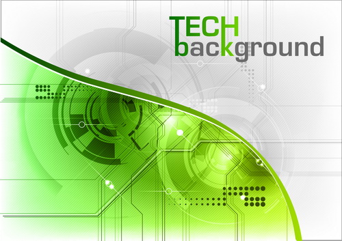 Green tech background with abstract elements vector - WeLoveSoLo