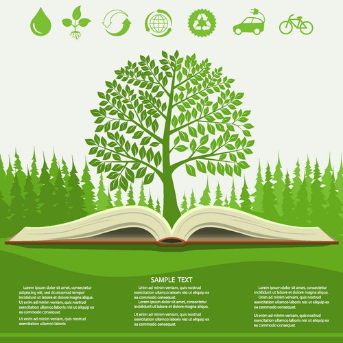 tree infographic green eco book 