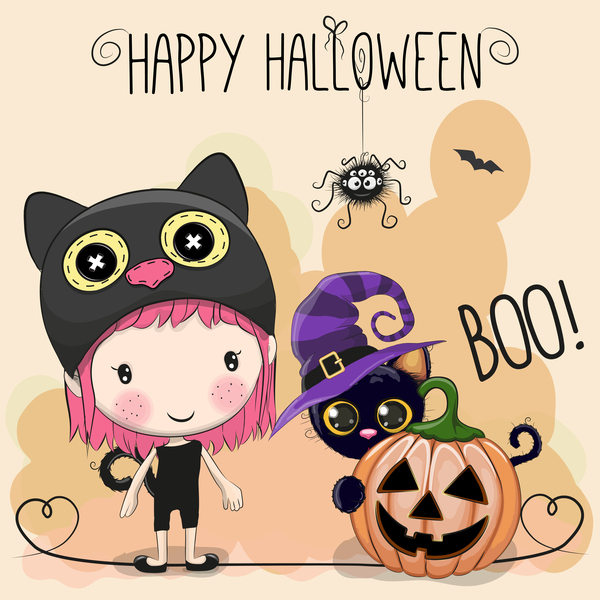 kids halloween cute cartoon 