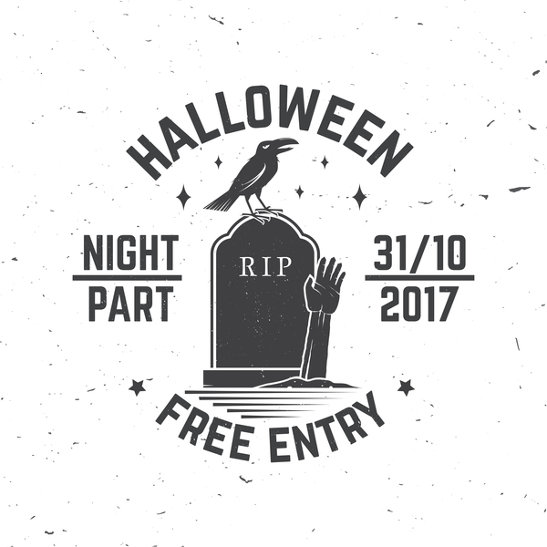 party labels halloween crow 