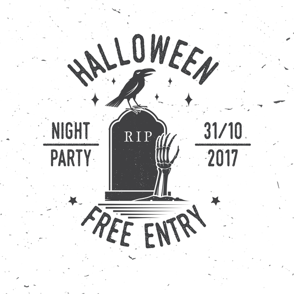 party labels halloween crow 