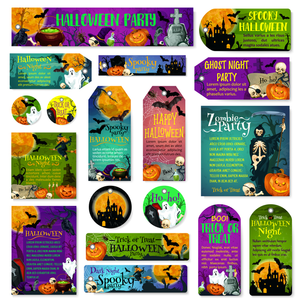 tags halloween card banner 