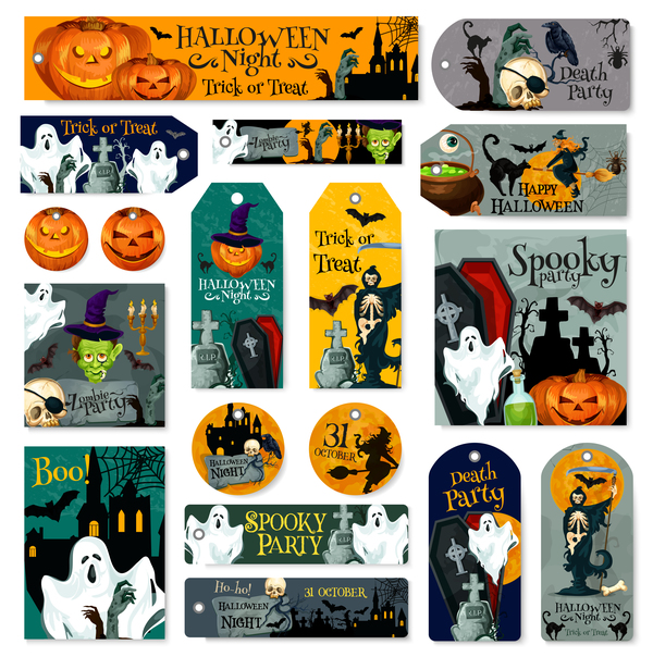 tags halloween card banner 
